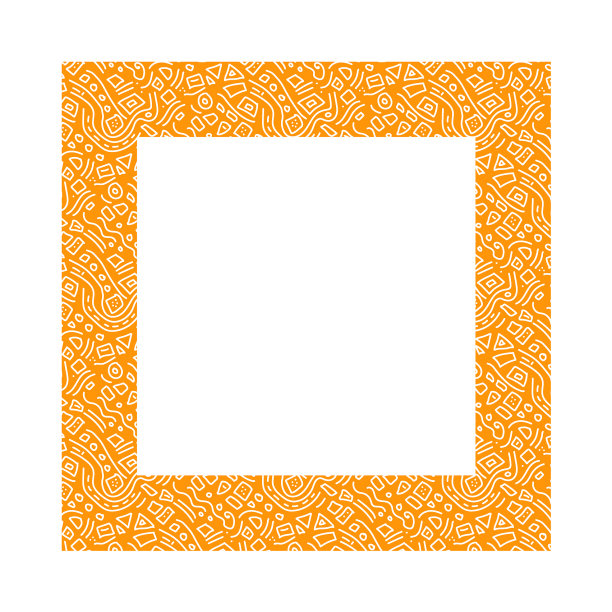 橙色方形和白色涂鸦风格图片下载