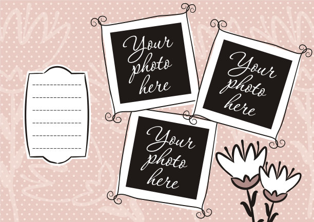 可爱的相册与花图片下载