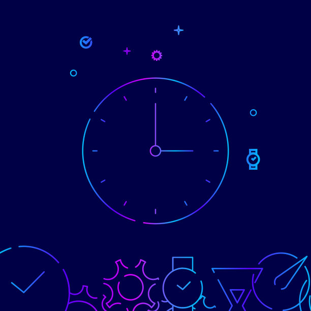 圆形经典挂钟线图标符号图片下载