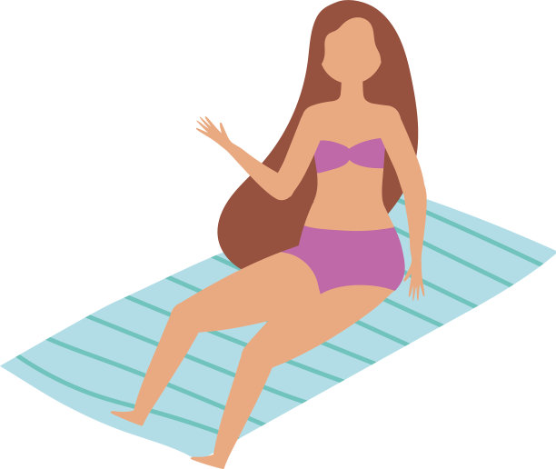 人们在夏天相关设计女性日光浴图片下载