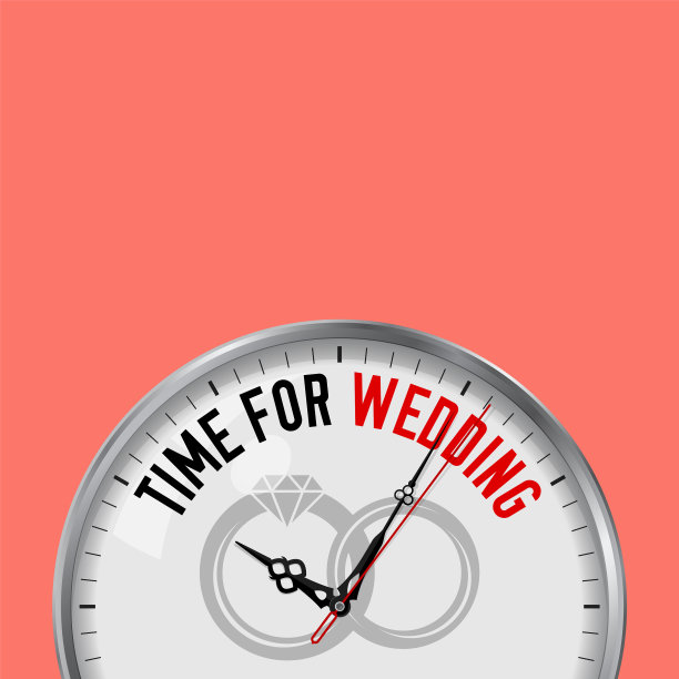 婚礼的时间用白色的钟激励图片下载