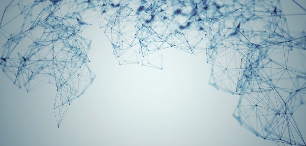 3D插图中，线条与科学技术的概念错综复杂图片下载