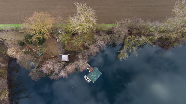 鱼塘-鸟瞰图图片下载
