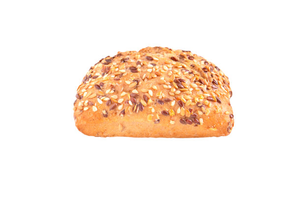 孤立的剪切路径白色背景有机面粉混合黄金黑面包自制烤意大利夏巴塔法国吐司长面包全麦黑麦燕麦面包与健康的种子无麸质图片下载