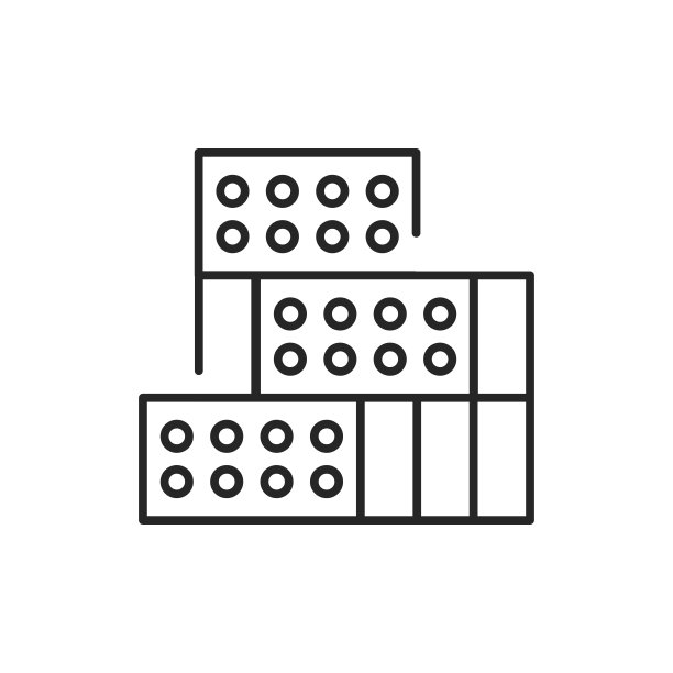 叠砖颜色线图标。网页，移动应用程序，促销的象形图。图片下载