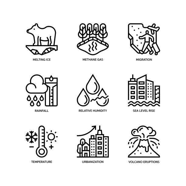 气候变化图标合集图片下载