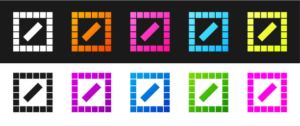 设置棋盘游戏图标孤立的黑白背景。向量图片下载