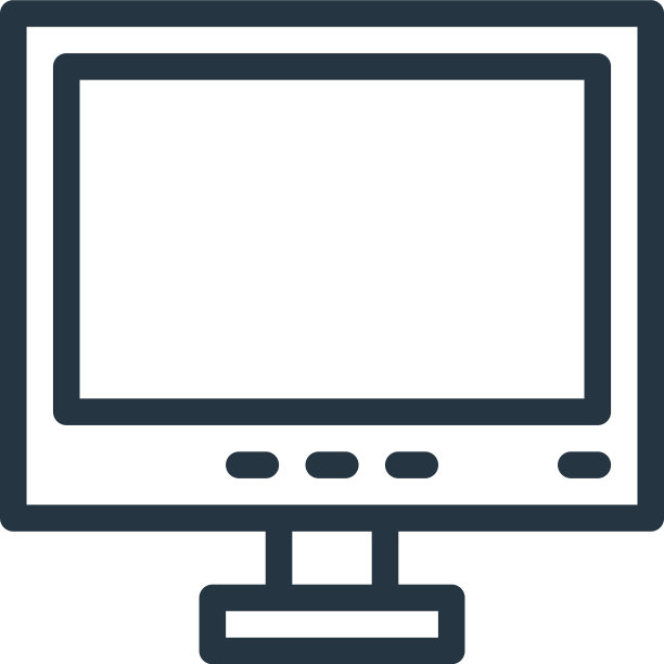 监视器图标隔离在白色背景大纲上图片下载