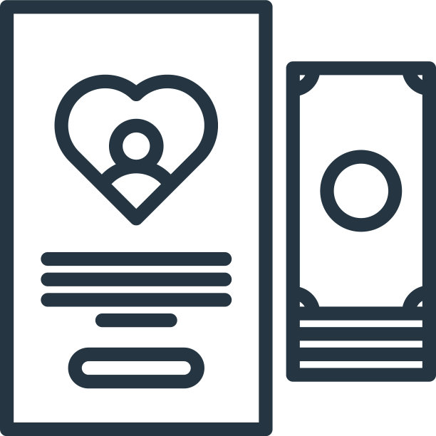 慈善图标孤立的白色背景轮廓图片下载