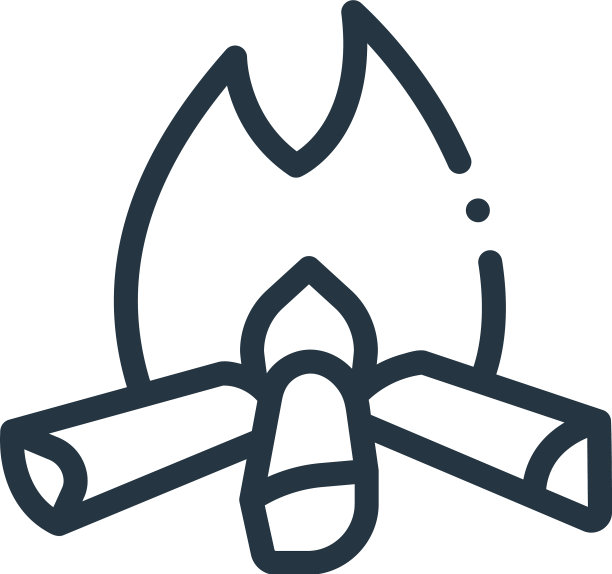 篝火图标孤立在白色背景大纲图片下载