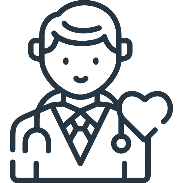 医生图标孤立在白色背景大纲图片下载