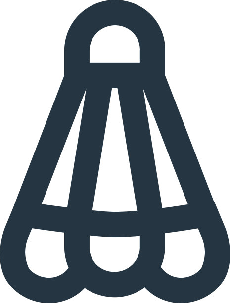 羽毛球图标孤立的白色背景图片下载