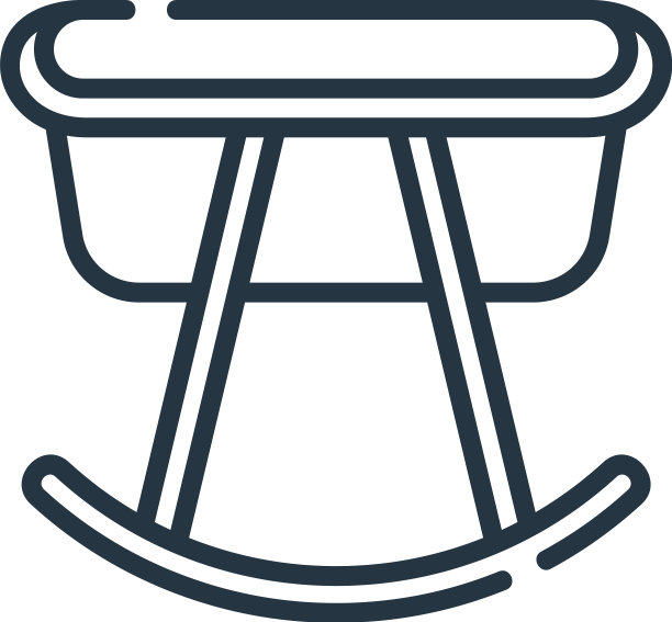 婴儿床图标孤立的白色背景轮廓图片下载