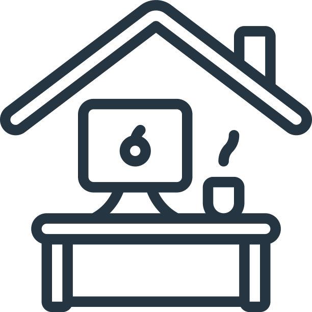 家庭办公室图标孤立的白色背景图片下载