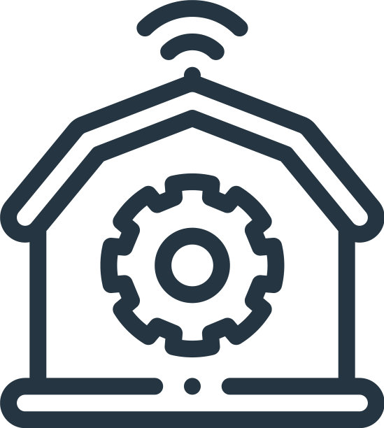 智能农场图标孤立在白色背景图片下载