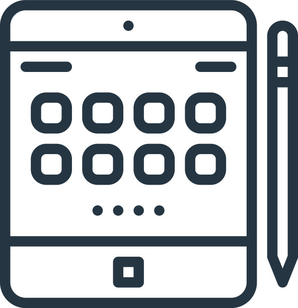 IPad平板电脑图标孤立的白色背景图片下载