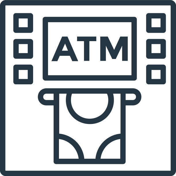 ATM机图标孤立的白色背景图片下载