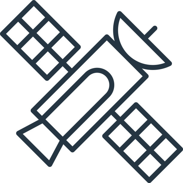 卫星图标孤立在白色背景上图片下载