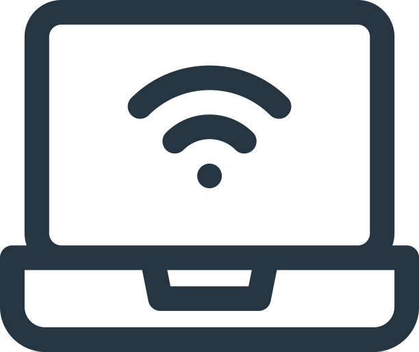 笔记本电脑图标孤立的白色背景轮廓图片下载