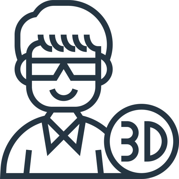 D眼镜图标孤立在白色背景图片下载