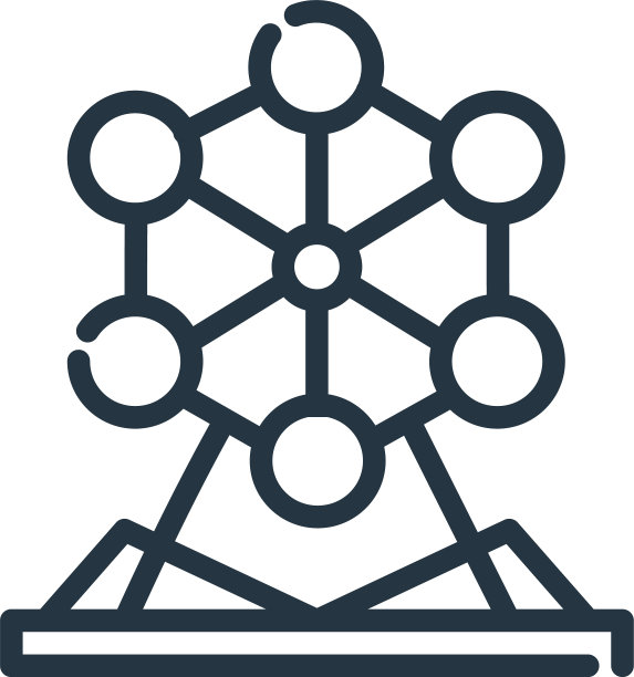 原子的图标孤立在白色的背景轮廓图片下载