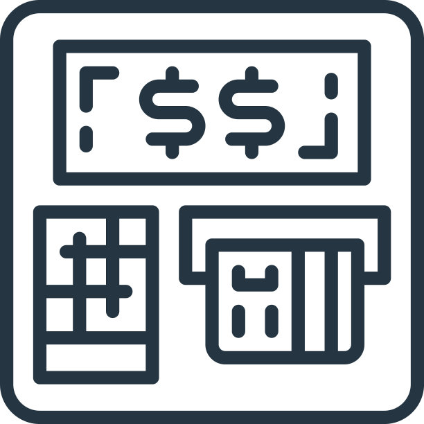 ATM机图标孤立的白色背景图片下载