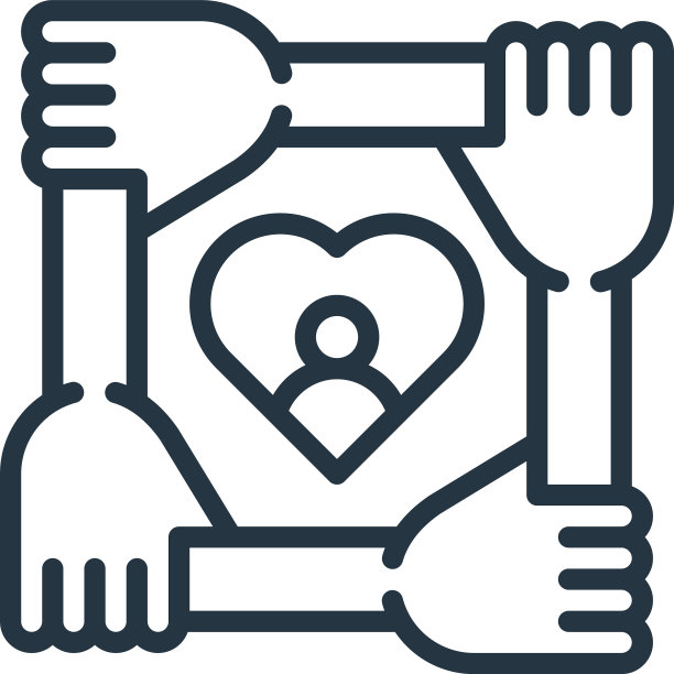 慈善图标孤立的白色背景轮廓图片下载