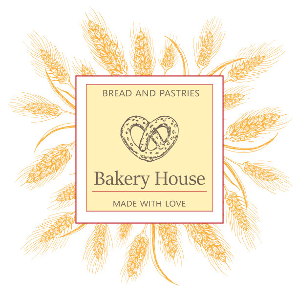 面包店糕点店标签标识传单模板图片下载