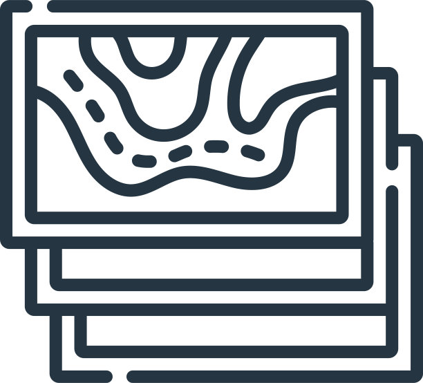 地图图标孤立在白色背景轮廓上图片下载