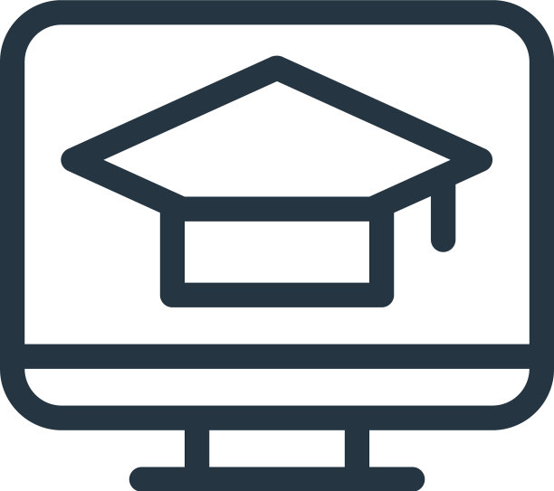 在线学习图标孤立在白色背景图片下载