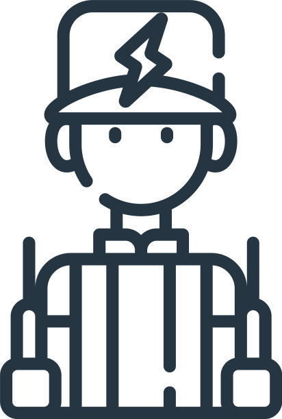 电工图标隔离在白色背景图片下载