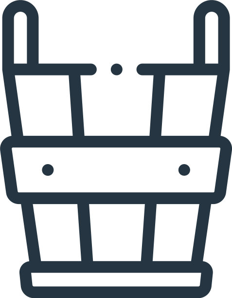 桶图标孤立的白色背景轮廓图片下载