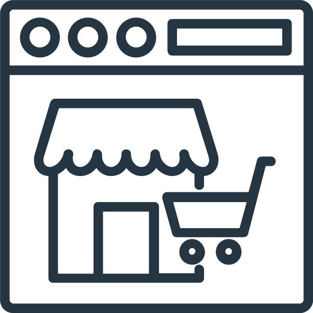 网上购物图标孤立在白色背景图片下载