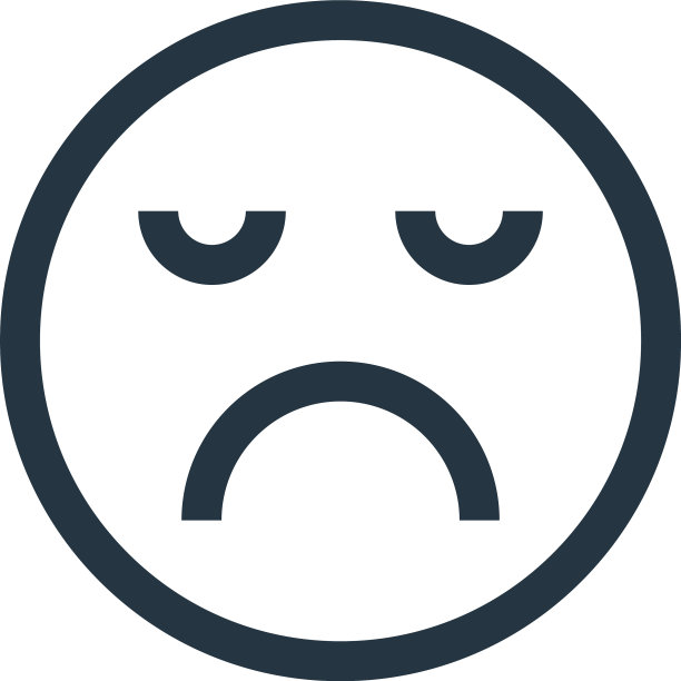 悲伤的图标孤立在白色的背景轮廓图片下载