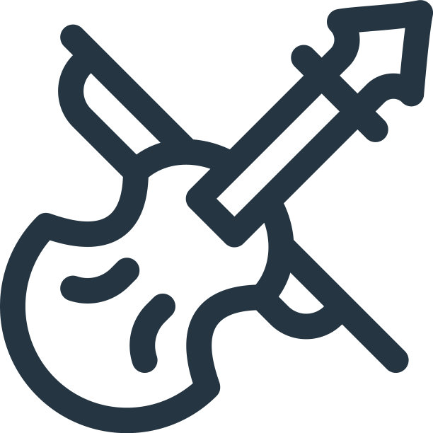 小提琴图标孤立在白色背景轮廓图片下载