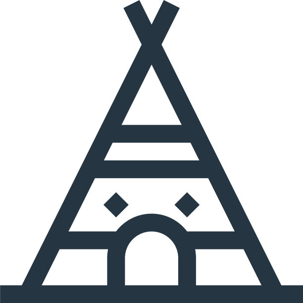 印度帐篷图标孤立在白色背景图片下载