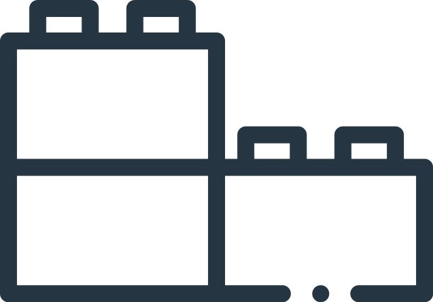 块图标孤立在白色背景轮廓图片下载