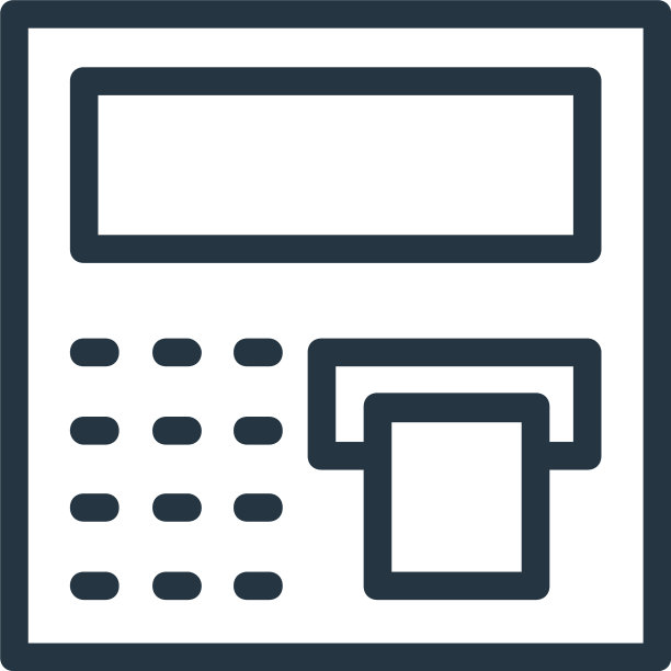 ATM机图标孤立的白色背景图片下载