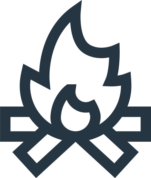 篝火图标孤立在白色背景大纲图片下载