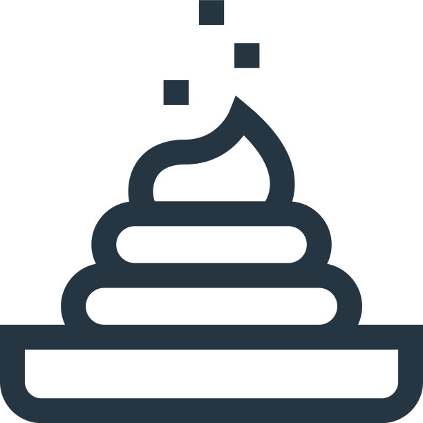 粪便图标孤立在白色背景轮廓图片下载