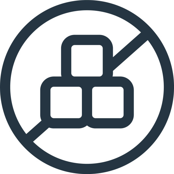 没有糖图标孤立的白色背景图片下载