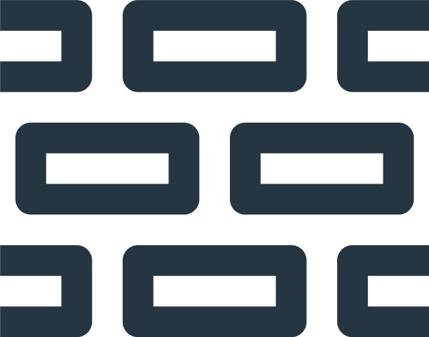 白色背景上孤立的砖墙图标图片下载