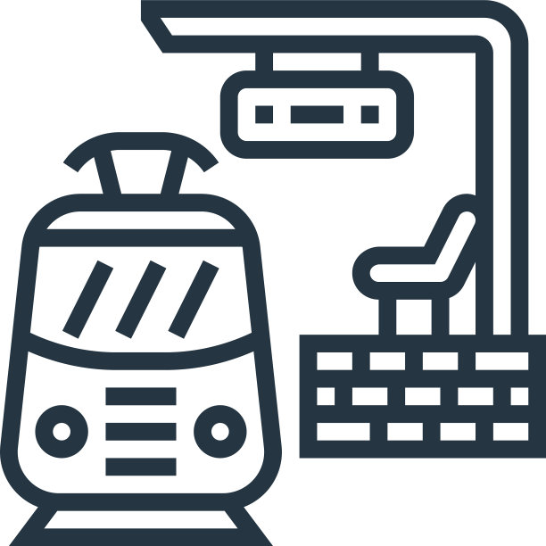 火车站图标孤立的白色背景图片下载