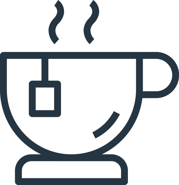 茶图标孤立在白色背景轮廓图片下载