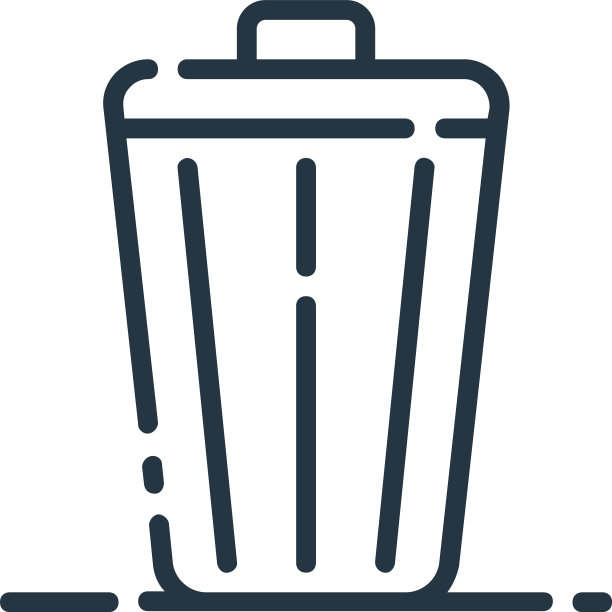 Bin图标孤立在白色背景轮廓上图片下载