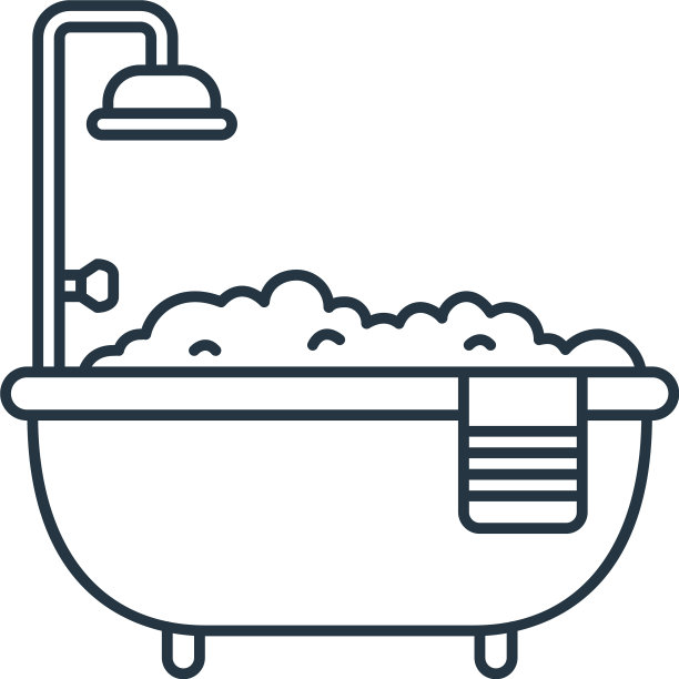 浴缸图标浴缸可编辑的中风浴缸图片下载