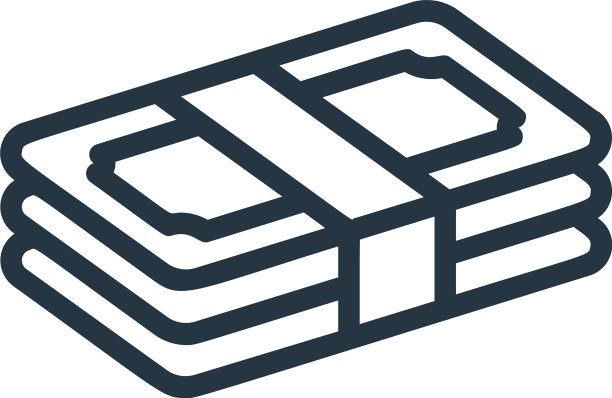 金钱图标孤立在白色背景轮廓图片下载