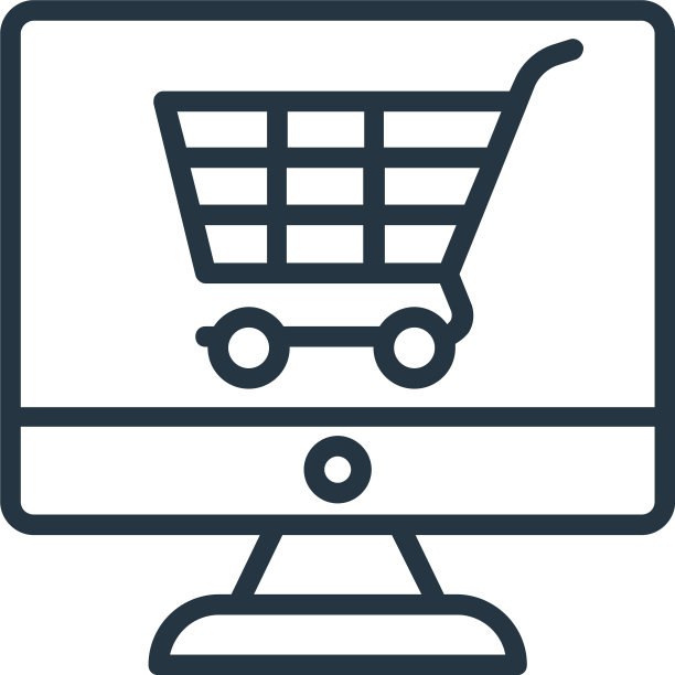 网上购物图标孤立在白色背景图片下载