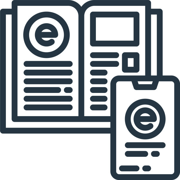 电子书图标孤立的白色背景大纲图片下载