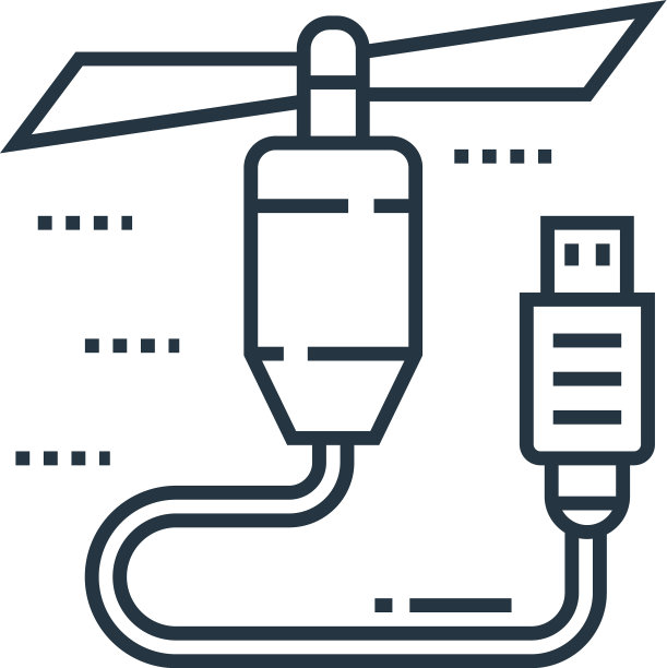 Usb电缆图标隔离在白色背景图片下载